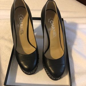 Authentic Chanel CC Chain heels